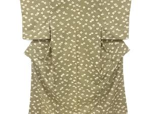 リサイクル　抽象桐模様手織り紬着物